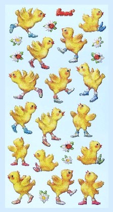 Softy Stickers bunt, Lustige Küken
